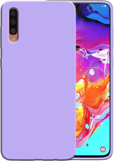 Smartphonica Siliconen hoesje voor Samsung Galaxy A70 / A70s case met zachte binnenkant - Paars geschikt voor Samsung Galaxy A70;Samsung Galaxy A70s