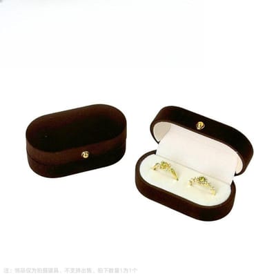 Boîte Porteur d'Anneaux Ovale en Velours, Présentoir Boîte à Anneaux pour Mariage/Demande en Mariage/Fiançailles/Cérémonie 1PC&one-size