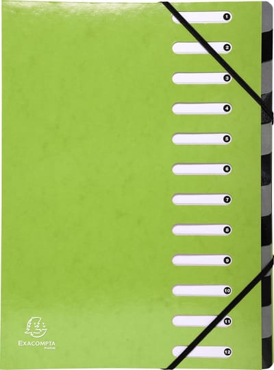 Exacompta 6x IDERAMA® Harmonika Sorteermap - 12 indelingen - Anijsgroen - 53923E