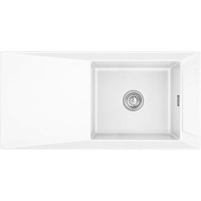 Systemceram Keradomo Siro 100 Reversible inset sink with manual override, without tap hole 508001-12