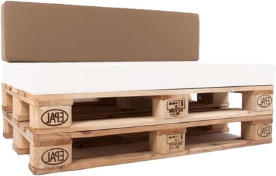 Palletkussen Rugleuning - Bankkussen - Comfortabel Loungen - Waterdicht Acryl - 120x30x15 cm - Bruin