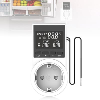 Digitale Temperatuurregelaar Socket met Sensor voor Verwarming en Koeling