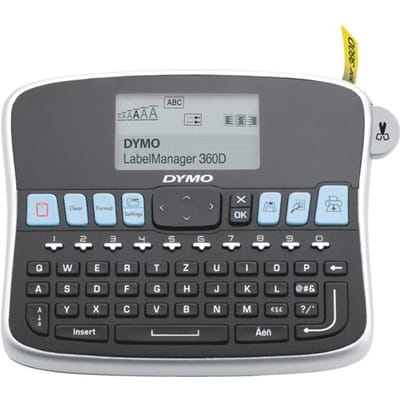 DYMO desktoplabelprinter | LabelManager 360D herlaadbare handheld labelmaker | QWERTZ-toetsenbord | Gebruiksvriendelijke, Smart-One-Touch-toetsen en groot scherm | voor organisatie thuis en op kantoor