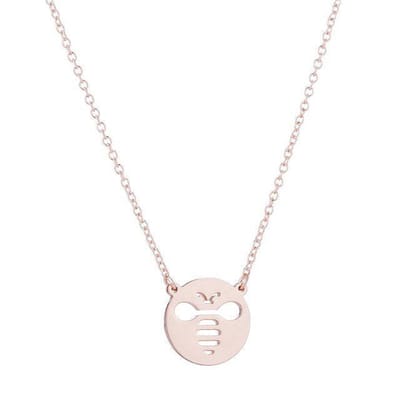 24/7 Jewelry Collection Honingbij Ketting - Wesp - Bij - Bijen - Cirkel - Rosé Goudkleurig