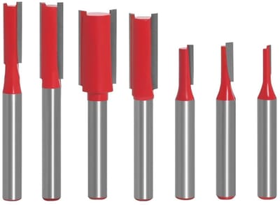 Flush Trim Frezen - Rechte Frezen - Houtbewerking Steken - Chipvrije Werking - 7 Stuks 6mm - Metaal