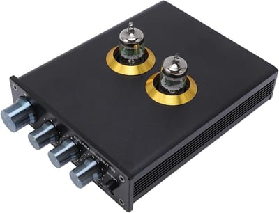 Audio Voorversterker - Hi-Fi Preamplifier - Muziek Luisteren - Met Vacuümbuizen - 3-Bands EQ - Zwart