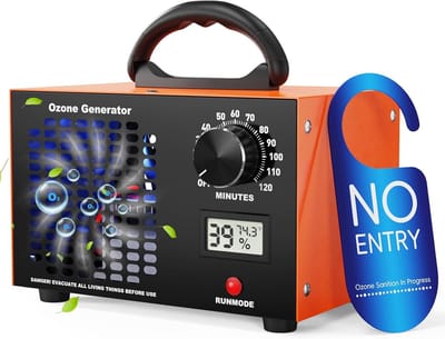 Ozongenerator - Professionele Luchtzuiveraar 160.000 mg/h - 2-in-1 Ozon Luchtreiniger tegen Geuren & Rook - Geurverwijderaar tot 300 m² - Met LED-Scherm & 120 Min Timer - Luchtbehandeling voor Auto, Huis, Kelder & Huisdieren