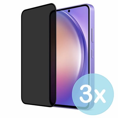 Privacy Screenprotector Geschikt voor Samsung Galaxy A54 – Anti-Gluren – Krasbestendig Gehard Glas 9H – Volledige Dekking – 3-Pack – FuturiQ