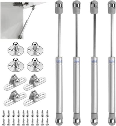 Dailygoods- Zuiger 120N - Gasveer voor Keukendeuren - Hydraulische Zuiger - Meubels - 4 Stuks - Duurzaam Materiaal - Gasdrukveer