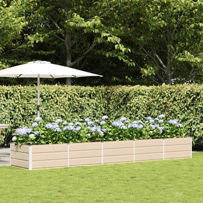 vidaXL - Plantenbak - Ivoor - 400 - x - 80 - x - 45 - cm - Staal