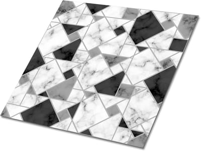 Tulup PVC Tegels - Geometrische Patronen Vinyl Tegels - 30 cm x 30 cm - Grijs Vloer Tegels PVC - 9 stuks - Vinyl Vloer Tegels - Geometrisch Plaktegels - Zelfklevende PVC Tegels - Plaktegels keuken en Badkamer