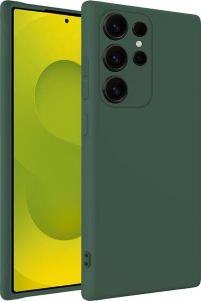 Hoesje - Geschikt voor Samsung Galaxy S25 Ultra - Sterk & Shockproof - Hoes Cover - Siliconen Case - Telefoonhoesjes - Donkergroen