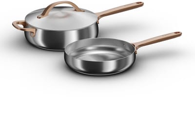 BergHOFF Home Belly Pannenset Ø 24 cm – Duurzame Hapjespan met Deksel & RVS Braadpan – PFAS-Vrije Bakpan – Geschikt voor Inductie & Oven tot 250 °C – Warm Blush