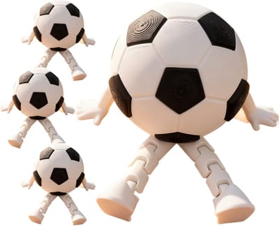 3D Geprint Voetbalfiguur - 4 Stuks - Creatief Decoratief Bureaufiguur - Lekker Voetbal Speelfiguur Standje - Moderne Decoratie - Decoratief Speelfiguur voor Voetballiefhebbers - Wereldkampioenschap 2026 - Geweldig Cadeau voor Vrouw & Man