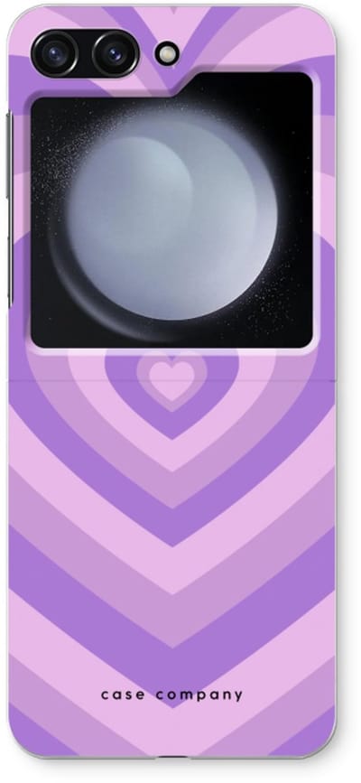 Case Company® - Hoesje geschikt voor Samsung Galaxy Z Flip5 hoesje - Hart Paars - Soft Cover Telefoonhoesje - Bescherming aan alle Kanten en Schermrand