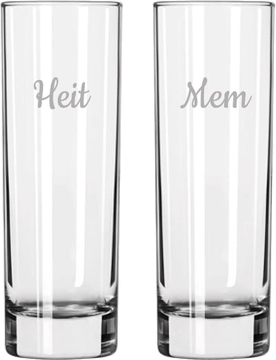 Gegraveerde longdrinkglas 22cl Mem & Heit