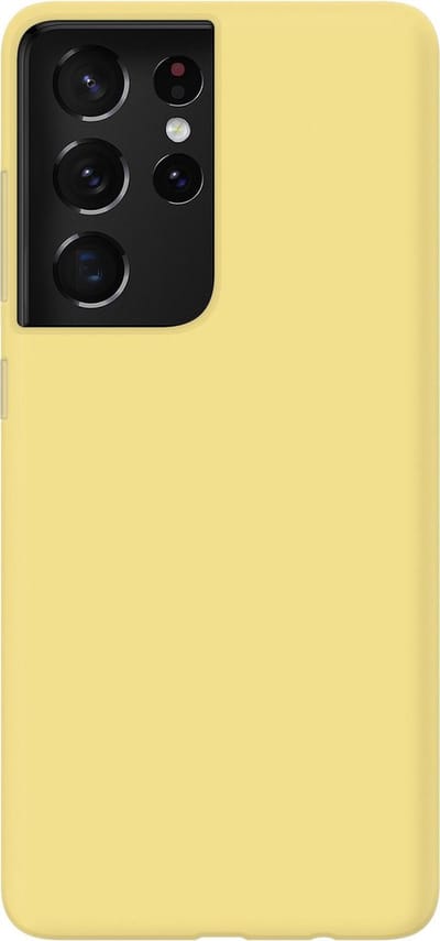 ShieldCase pantone siliconen Hoesje geschikt voor Samsung Galaxy S21 Ultra - in meerdere kleuren verkrijgbaar - kwalitatieve backcover - optimale bescherming - geel