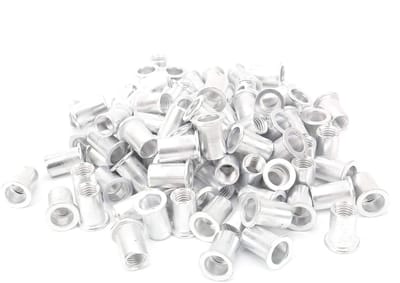 Dailygoods- Trekklinkmoeren 100 Stuks - Aluminium - Platte Kop - Voor Metaalplaten/Plaatwerk - Handgereedschap - Slijtvast/Corrosiebestendig - Klinkmoeren