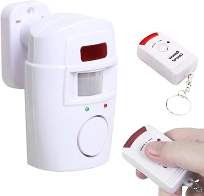 Infrarood Bewegingssensor Alarm met 2 Afstandsbedieningen - Draadloos Beveiligingssysteem voor Thuis, Garage, Shop - Indoor/Outdoor Alert Inbreker