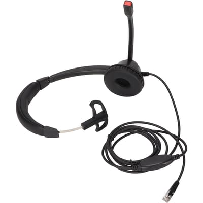 Casque de Service Clientèle Monaural Réglage du Volume Casque d'Écouteur Simple Face avec Micro à Annulation de Bruit