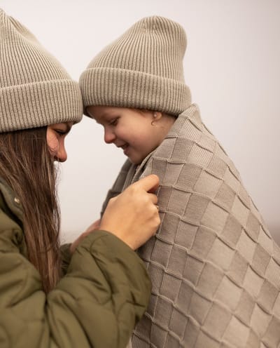 Bold Bamboo babydeken Kaya - 100% fine Italian merino wol - Knit - 80x100cm - Sage - Heavy winter blanket