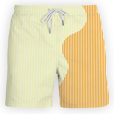 SEA'SONS - Zwembroek Heren - Kleurveranderend - Striped - Oranje-Rood - Maat XL (SEASONS - Kleur veranderend)