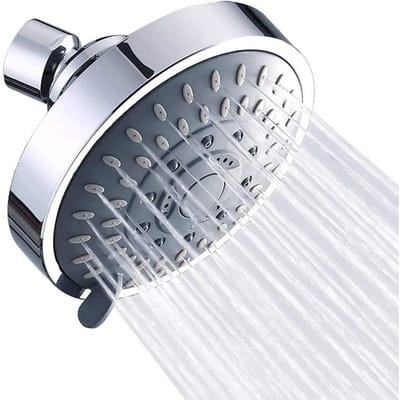 Douchekop Voor Badkamer Hoge Druk Draagbare Douchekop Sproeier 4 Inch Regenval Mondstuk 5 Modus Verstelbaar zilver