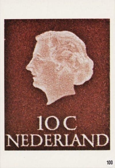 Briefkaart met afbeelding koningin Juliana postzegel