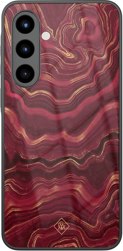 Casimoda® hoesje - Geschikt voor Samsung Galaxy A57 - Agate Rood - Luxe Hard Case Zwart - Backcover telefoonhoesje - Rood
