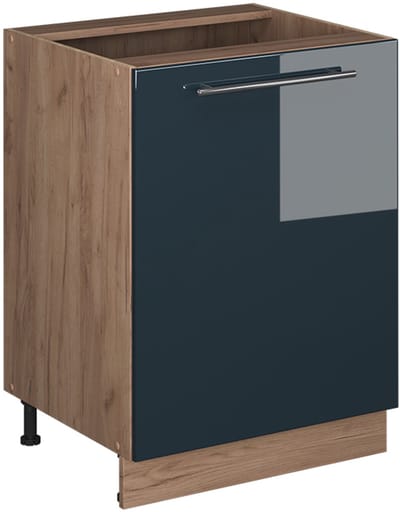 Vicco Keukenonderkast Fame-Line, Donkerblauw hoogglans/Goudkleurig Eiken, 60 cm 1 deur zonder werkblad