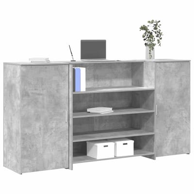 vidaXL - Receptiebalie - 200x50x103,5 - cm - bewerkt - hout - betongrijs