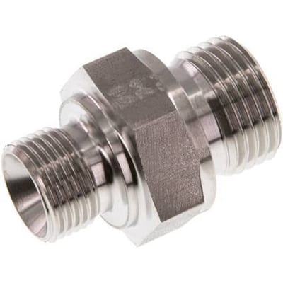 G 1/2'' x G 3/8'' RVS Borstnippel 400 Bar - Hydrauliek - FL2S-M-ST-012G-038G-I
