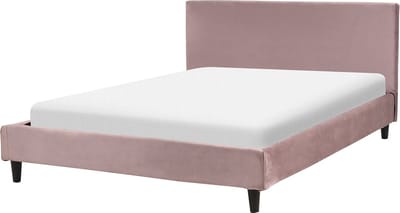 FITOU - Tweepersoonsbed - Roze - 140 x 200 cm - Fluweel