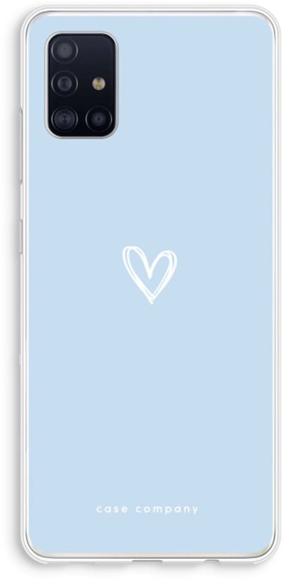 Case Company® - Hoesje geschikt voor Samsung Galaxy A51 4G hoesje - Klein Hart Blauw - Soft Cover Telefoonhoesje - Bescherming aan alle Kanten en Schermrand