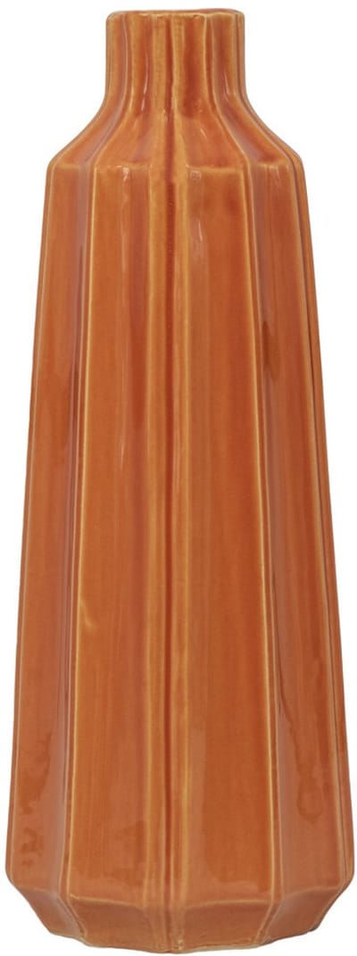 Aardewerk vaas stripes tangerine