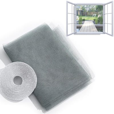 Dailygoods - Insectengaas voor ramen, 1,5 x 2 m, muggennet, vliegengaas, insectenbescherming, zonder boren, vliegennet met klittenband, zelfklevend, beschermt het gezin tegen insecten