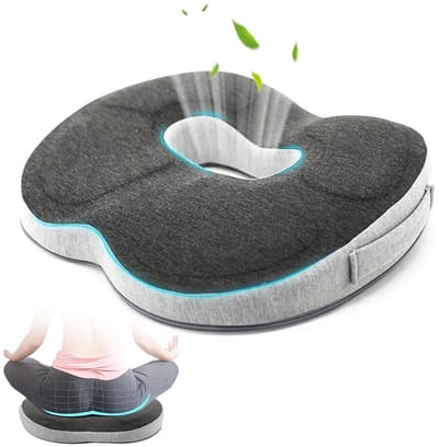 Dailygoods- Zitkussen Orthopedisch - Aambeienkussen - Ergonomisch Kussen - Traagschuim - Anti-decubitus - 44 x 39 x 8 cm - Zitdonut