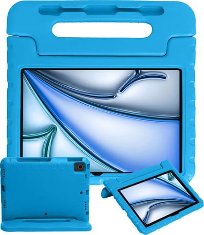 Hoesje - Geschikt voor Apple iPad Air (2024/2025/2026) - 11 inch - Kinderhoes Shockproof Bumper - Kidsproof Case - Tablethoes - Kinder Hoes Cover - Blauw