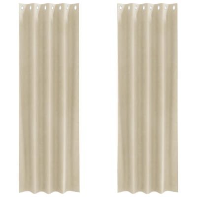 vidaXL - Blackout - Gordijnen - met - Oogjes - 2 - stuks - Crème - Velours