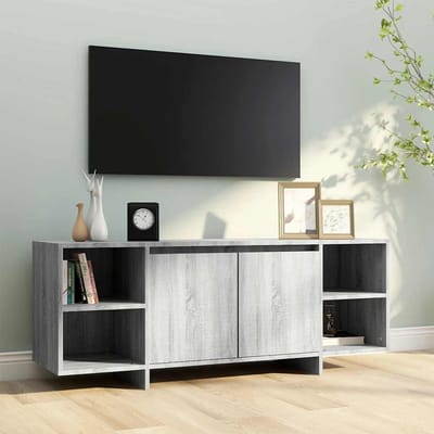 vidaXL - Tv-meubel - 130x35x50 - cm - bewerkt - hout - grijs - sonoma - eikenkleurig