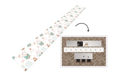 Keukenloper - Keukenmat - Pasen - Patroon - Paasmand - 400x50 cm - Keuken vloerkleed