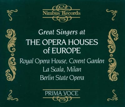 Various Artists - Great Singers At The Opera Houses Of Europe (3 CD)