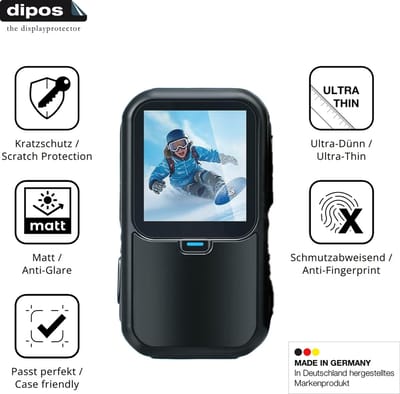 dipos – 4x Matte Beschermfolie geschikt voor AIKER ActionCam 4K G4MJ4YP8 | Krasbestendige & antireflecterende Screenprotector Ultra-Thin