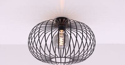 Plafondlamp - zwart metaal - 50cm
