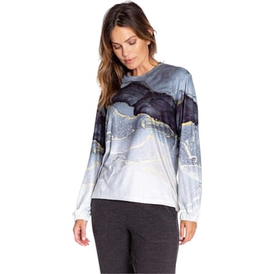 PJ Salvage Dames/Dames Ombre Top (Zwart/Grijs/Goud)