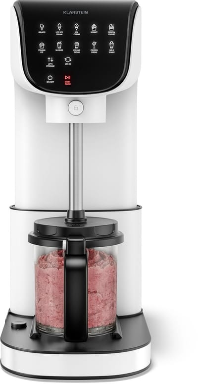 Klarstein Velaire Ice Cream Maker – 500 W ijsmachine, 3 × 0,6 L container (1,8 L totaal), 10 programma's, touch display, frozen yogurt & sorbet
