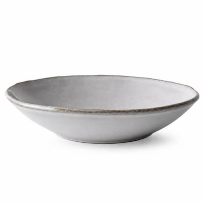 Dutch Rose Organic Diepe borden - Pastabord - 23,5 cm - Stoneware Handgemaakt - Licht Grijs