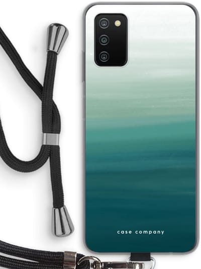 Case Company® - Hoesje met koord geschikt voor Samsung Galaxy A03S hoesje met Koord - Ocean - Telefoonhoesje met Zwart Koord - Bescherming aan alle Kanten en Over de Schermrand