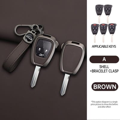 Zinklegering Auto Sleutelhoesje Cover Voor Jeep Wrangler Jk Commander Grand Cherokee Chrysler Pacifica Aspen 300 Dodge Caravan Accessoire black