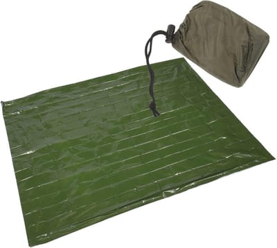 Nooddeken - Overlevingsdeken EHBO deken - Outdoor overleven - Houdt lichaamswarmte vast - 210x130cm - Groen